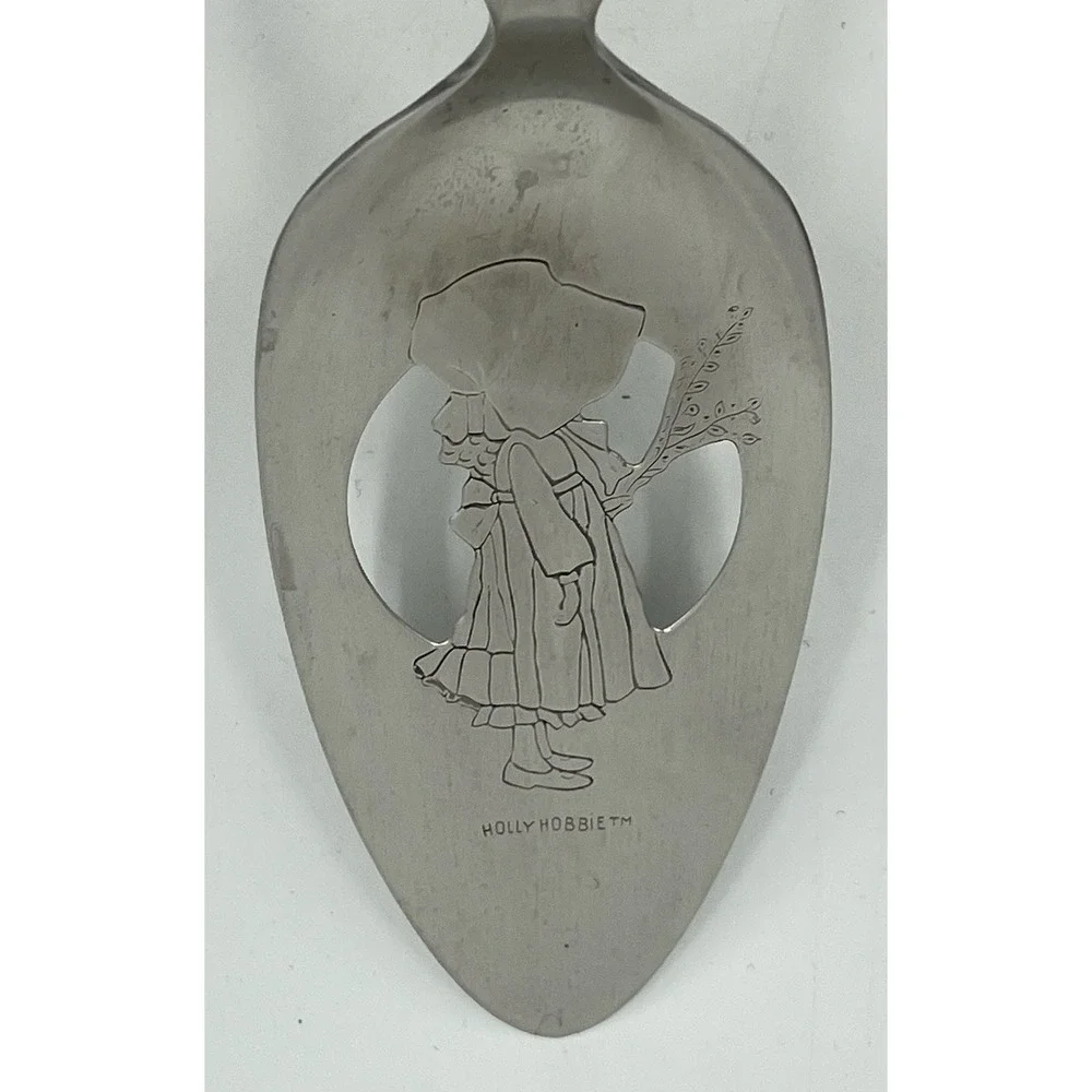 Vintage Oneida Holly Hobbie Stainless Pierced Pie Server 9.5